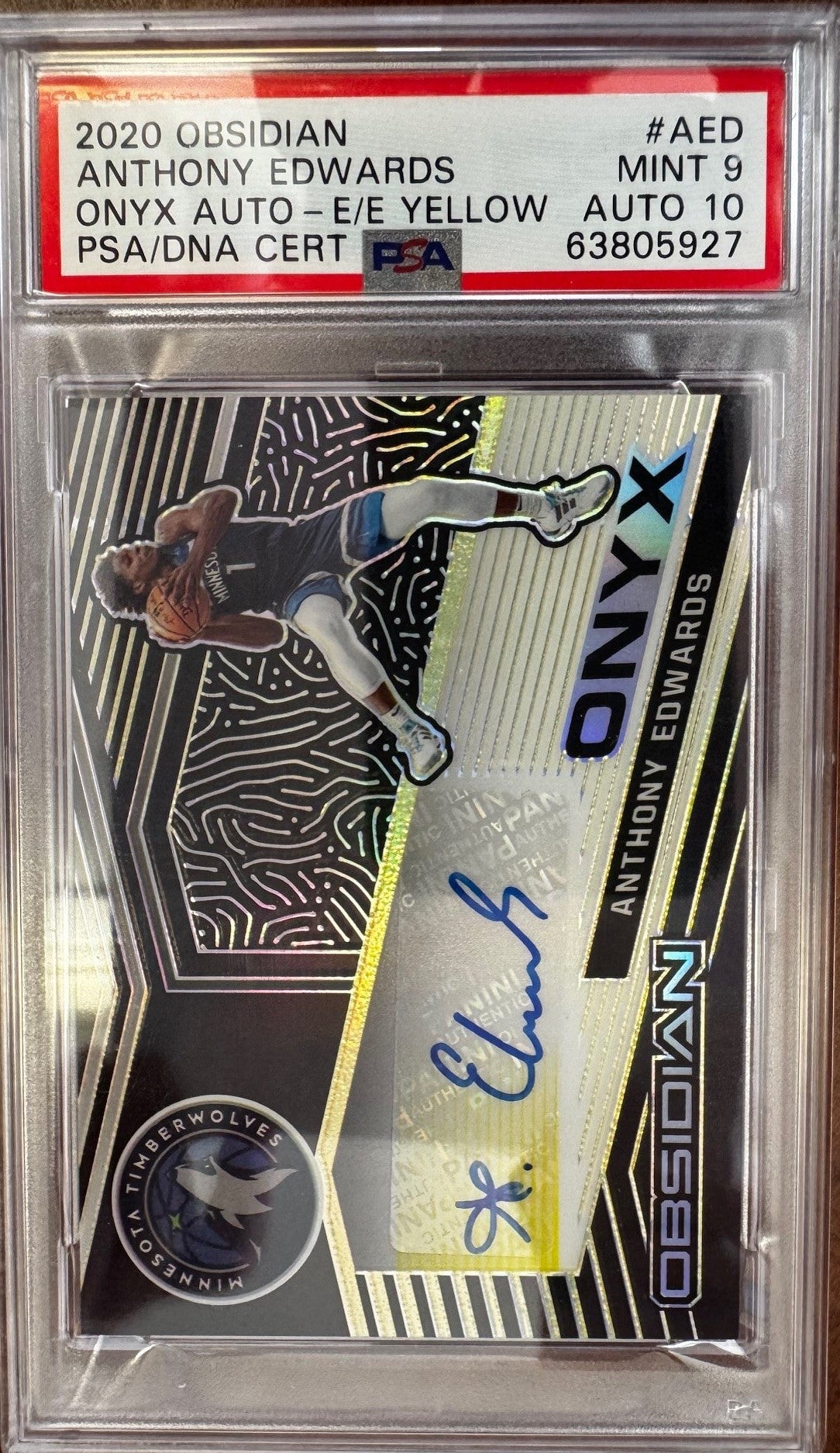 PSA 10: Anthony Edwards RC OBSIDIAN E/E GOLD ONYX AUTO #07/10