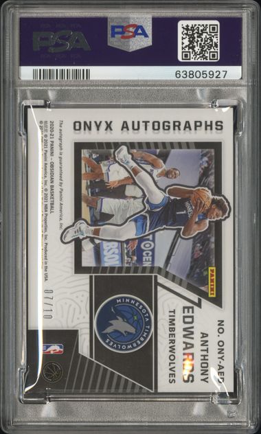 PSA 10: Anthony Edwards RC OBSIDIAN E/E GOLD ONYX AUTO #07/10