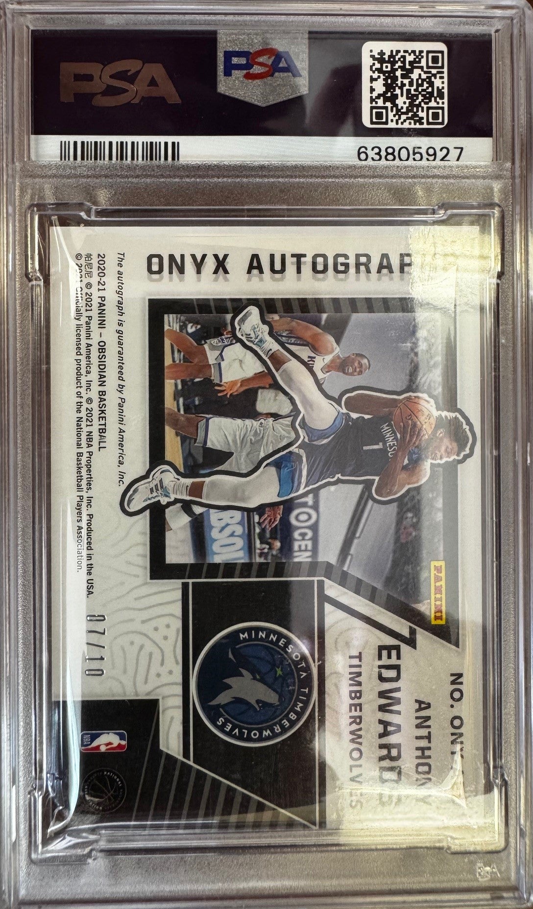 PSA 10: Anthony Edwards RC OBSIDIAN E/E GOLD ONYX AUTO #07/10