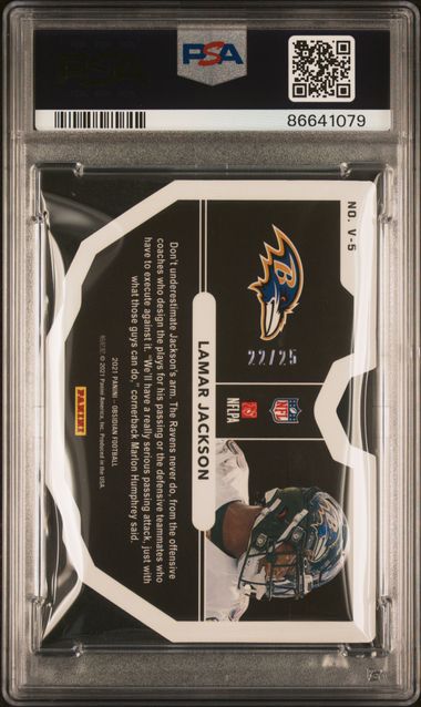 Lamar Jackson Vitreous E/E ORANGE /25 PSA 9