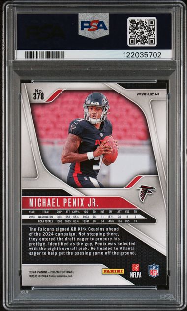 Michael Penix Jr. SILVER Prizm RC PSA 10