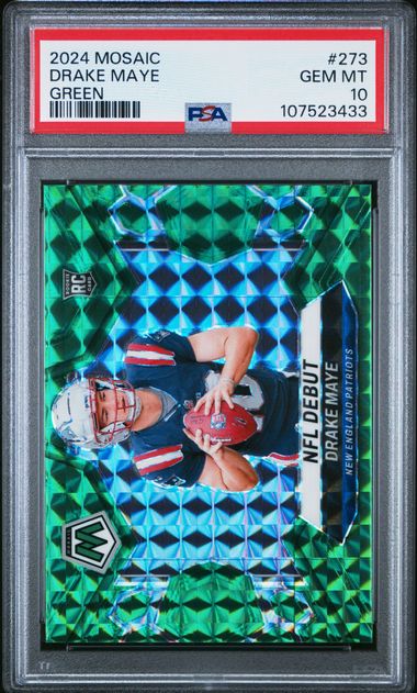 PSA 10 - Drake Maye - Mosaic NFL Debut Green