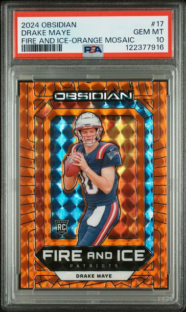PSA 10 - Drake Maye - RC Orange Mosaic Fire & Ice