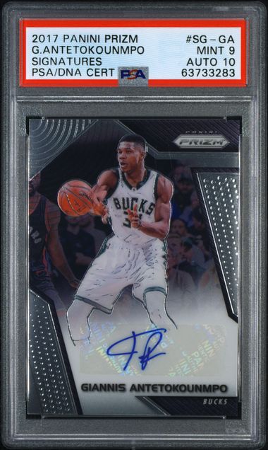 PSA 9/AU 10 - Giannis Antetokounmpo - Prizm Signatures